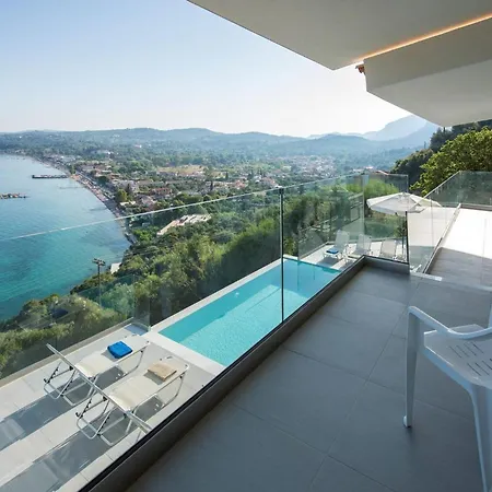 فيلة Exquisite Corfu Retreat 3 Bedrooms Thea Panoramic Sea Views Private Pool Unforgettable Getaway