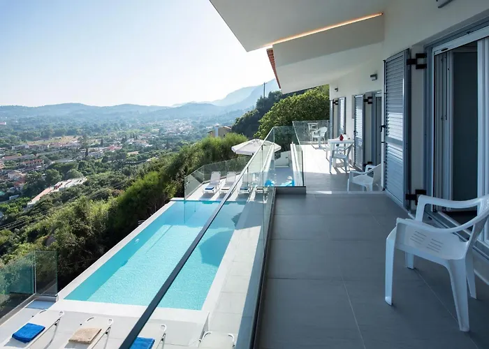 Vila Exquisite Corfu Retreat 3 Bedrooms Thea Panoramic Sea Views *