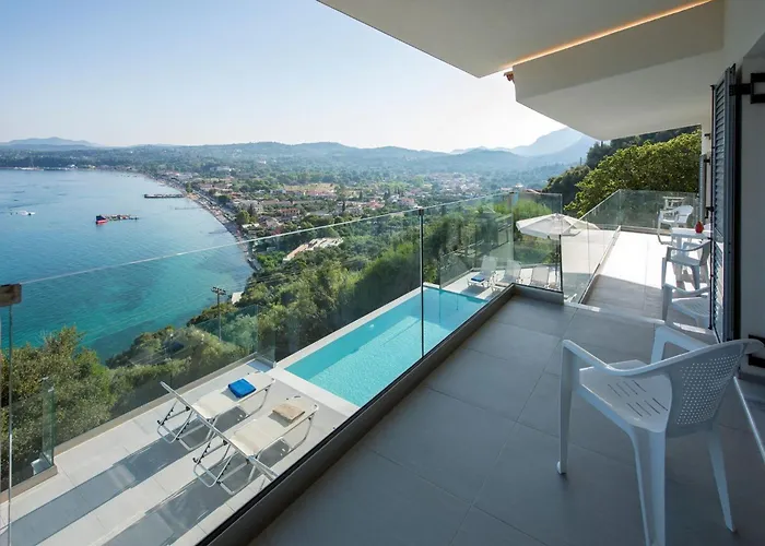 Exquisite Corfu Retreat 3 Bedrooms Thea Panoramic Sea Views Vila *